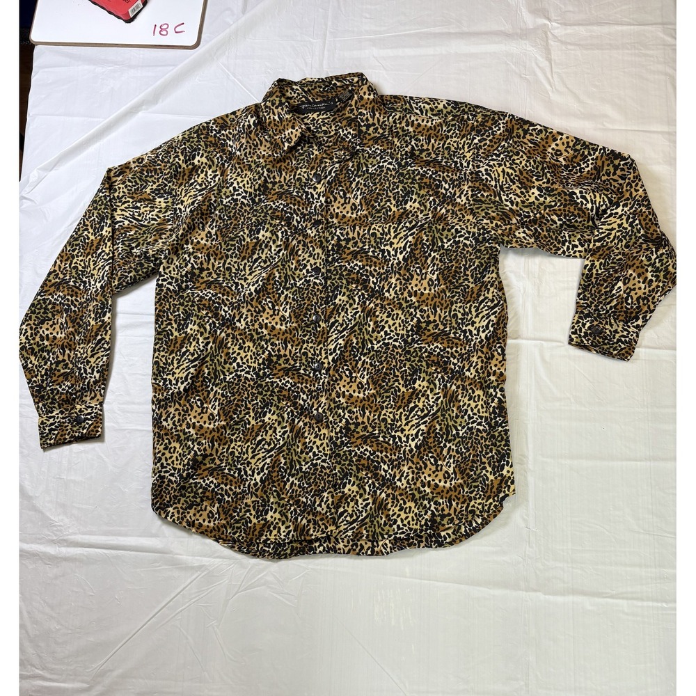 womens Priyanka's Collection‎ blouse, cheetah print, button up, size M